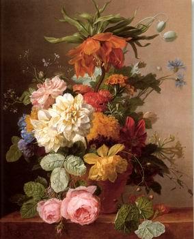  Floral, beautiful classical still life of flowers.088